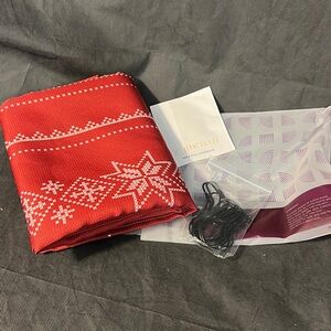 Christmas shower curtain with hooks